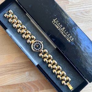 Joan rivers classics collection ladies gold tone dress watch NEW BATTERY